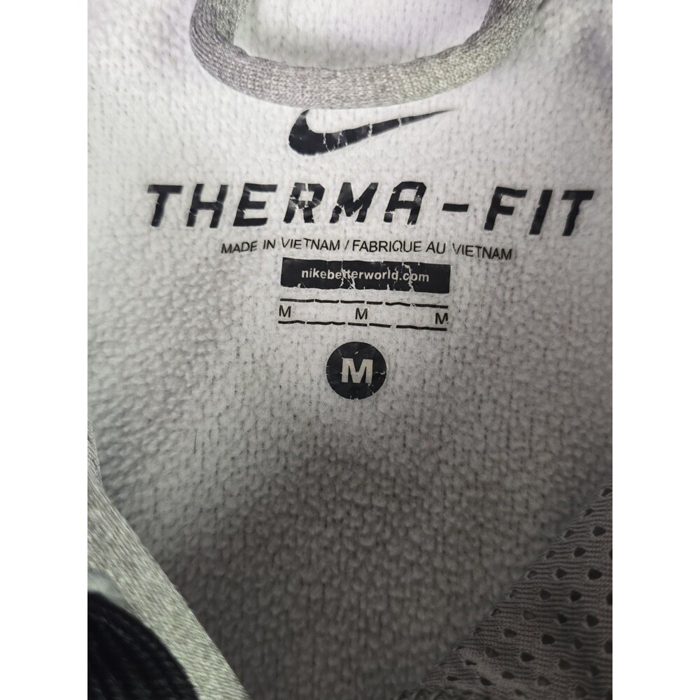 Nike Therma-Fit Hoodie Men’s Medium Gray Pullover Sweatshirt Kangaroo Pocket - Picture 2 of 11